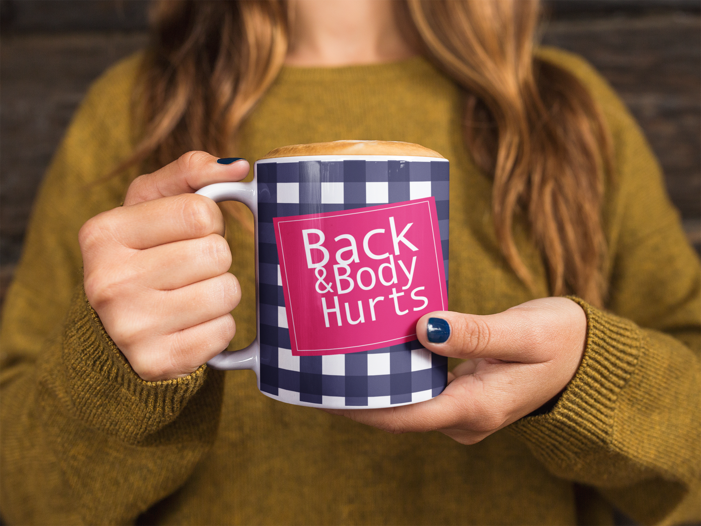 Back & Body Hurts Funny Coffee Novelty Mug Cool Sarcastic Meme Mug Inappropriate Quirky Meme Mug Offensive Large Sassy Adult Humor Gift